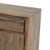31 Inch Side Cabinet Console, 2 Doors and Drawers, Acacia, Mango Wood Brown