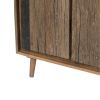 31 Inch Side Cabinet Console, 2 Doors and Drawers, Acacia, Mango Wood Brown