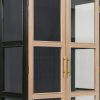 Dana 63 Inch Tall Cabinet, 2 Glass Doors, 1 Drawer, Pine Wood, Black