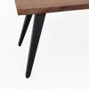 47 Inch Coffee Table, Live Edge Acacia Wood with Iron Legs, Brown, Black