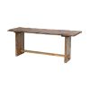87 Inch Rustic Console Table, Live Edge Wood, Distressed Brown