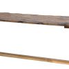 87 Inch Rustic Console Table, Live Edge Wood, Distressed Brown