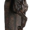 11 Inch Modern Bookend, Trotting Horse FIgurines, Artisanal Black Finish