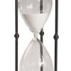 17 Inch Hourglass Accent Decor, Striking and Stylish Black Metal Frame