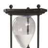 17 Inch Hourglass Accent Decor, Striking and Stylish Black Metal Frame