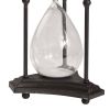 17 Inch Hourglass Accent Decor, Striking and Stylish Black Metal Frame