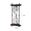 17 Inch Hourglass Accent Decor, Striking and Stylish Black Metal Frame
