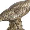 20 Inch Bird Sculpture Decor, Perched Pheasant, Antique Gold Resin