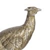20 Inch Bird Sculpture Decor, Perched Pheasant, Antique Gold Resin