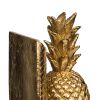 10 Inch Modern Bookends, Pineapple Decorative Statuette, Gold Resin