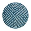 20 Inch Capiz Accent Stool Table, Cylindrical Linear Pattern, Blue, Black