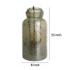 15 Inch Classic Candle Holder, Rustic Glass Jar, Farmhouse Design, Brown