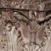 10 Inch Column Pedestal, Classic Carved Floral Scrollwork, Antique Gold