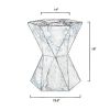 19 Inch Modern Side End Table, Hourglass Shape, Iron Patina Finish, Gold