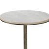 22 Inch Accent Side Table, Round Marble Top, Curved Metal Tripod Base, Gray