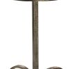 22 Inch Accent Side Table, Round Marble Top, Curved Metal Tripod Base, Gray