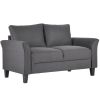 3 Piece Set Modern Sofa Conversation Set with Loveseat and Armchair, Gray