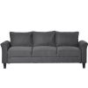 3 Piece Set Modern Sofa Conversation Set with Loveseat and Armchair, Gray