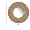 19 Inch Wall Mirror, Beaded Sunburst Design, Gold Finished Metal Frame