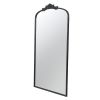 Kea 66 Inch Wall Mirror, Black Curved Metal Frame, Ornate Baroque Design