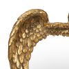 16 Inch Vintage Wall Mirror, Antique Gold Resin Frame, Heart Shaped Wings