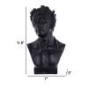 11 Inch Resin Atticus Bust Statue in Hand Painted Modern Matte Black FInish