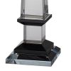 20 Inch Glass Obelisk Accent Decoration, Monument Design, Square Base