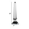 20 Inch Glass Obelisk Accent Decoration, Monument Design, Square Base