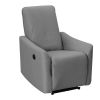 35 Inch Modern Power Recliner Chair, Touch Control Button, Gray Fabric