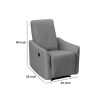 35 Inch Modern Power Recliner Chair, Touch Control Button, Gray Fabric