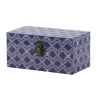 12, 10 Inch Wood Boxes, Classic Blue and White Quatrefoil Design, Set of 2