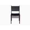 19 Inch Dining Chair, Black Leather Crossed Design, Iron Legs, Set of 2