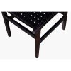19 Inch Dining Chair, Black Leather Crossed Design, Iron Legs, Set of 2