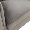 Zion 53 Inch Accent Loveseat, Handmade Nailhead Trim, Tufted, Gray Velvet