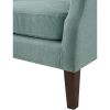 Keva 31 Inch Accent Chair, Deep Button Tufted Wingback, Soft Teal Fabric