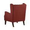 Keva 31 Inch Accent Chair, Deep Button Tufted Wingback, Soft Red Fabric