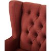 Keva 31 Inch Accent Chair, Deep Button Tufted Wingback, Soft Red Fabric