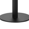 Keli 35 Inch Round Dining Table, Black Aluminum Frame, Foldable Design