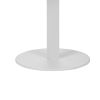 Keli 35 Inch Round Dining Table, White Aluminum Frame, Foldable Design