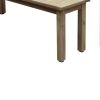 Felix 3 Piece Modern Dining Set, Natural Brown Acacia Wood Frame, 6 Seater
