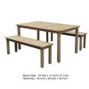 Felix 3 Piece Modern Dining Set, Natural Brown Acacia Wood Frame, 6 Seater