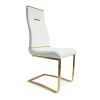 Sira 17 Inch Contemporary Dining Chair with Steel Base, White Faux Leather