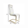 Sira 17 Inch Contemporary Dining Chair with Steel Base, White Faux Leather