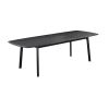 Dene 79-98 Inch Modern Extendable Rectangle Dining Table, Black Brushed Oak