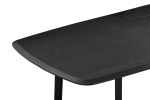 Dene 79-98 Inch Modern Extendable Rectangle Dining Table, Black Brushed Oak