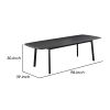 Dene 79-98 Inch Modern Extendable Rectangle Dining Table, Black Brushed Oak