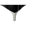 Joel 73 Inch Modern Sofa with 3 Pillows, Tufted Black Velvet, Silver Legs