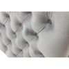 Joel 73 Inch Modern Sofa with 3 Pillows, Tufted Gray Velvet, Silver Legs