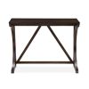 Ruth 3 Piece Brown Counter Table Set, Fabric Seating, Open Geometric Design