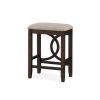 Ruth 3 Piece Brown Counter Table Set, Fabric Seating, Open Geometric Design